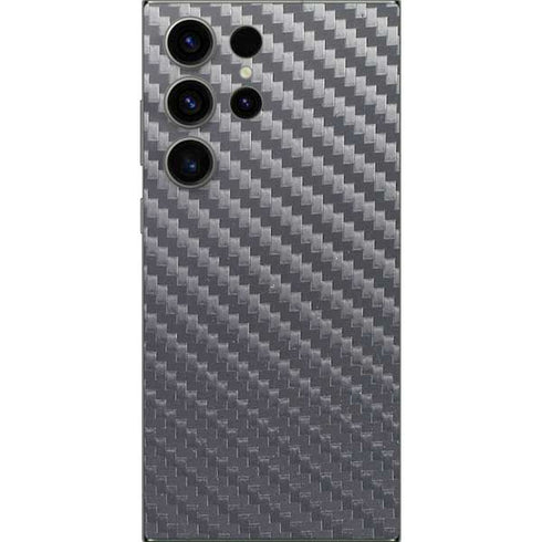Silver Carbon Fiber Specialty Texture Material Galaxy S25 Ultra Skin